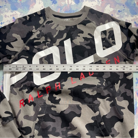 POLO RALPH LAUREN Sweatshirt Boys Large 14/16 PERFORMANCE CREW-NECK CAMO A13 - Picture 5 of 6